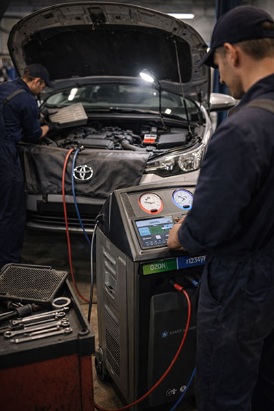 Plnění klimatizace
